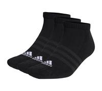 adidas Unisex Sneakersocken, 3er Pack - Cushioned Low-Cut, Logo, gepolstert, einfarbig Schwarz 46-48