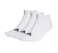 adidas Unisex Sneakersocken, 3er Pack - Cushioned Low-Cut, Logo, gepolstert, einfarbig Weiß 43-45