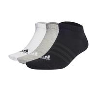 adidas Unisex Sneakersocken, 3er Pack - Thin and Light Sportswear Low Cut Socks, Logo, einfarbig Schwarz/Grau/Weiß 46-48