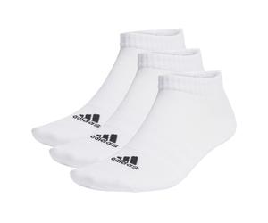 adidas Unisex Sneakersocken, 3er Pack - Thin and Light Sportswear Low Cut Socks, Logo, einfarbig Weiß 46-48