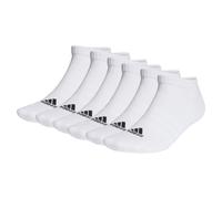 adidas Unisex Sneakersocken, 6er Pack - Cushioned Low-Cut, Logo, gepolstert, einfarbig Weiß 43-45