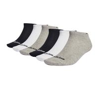 adidas Unisex Sneakersocken, 6er Pack - Thin Linear Low-Cut, dünne Socken, Logo, einfarbig Schwarz/Grau/Weiß-37-39