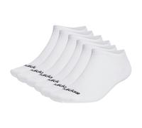 adidas Unisex Sneakersocken, 6er Pack - Thin Linear Low-Cut, dünne Socken, Logo, einfarbig Weiß-46-48