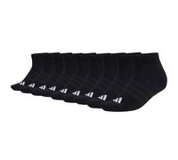 adidas Unisex Sneakersocken, 9er Pack - Cushioned Essentials Low Socks, Logo, gepolstert, einfarbig Schwarz 46-48