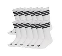 adidas Unisex Socken, 12er Pack - 3-Stripes Essentials Cushioned Crew, Logo, Streifen, gepolstert 37-39 Weiß