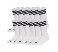 adidas Unisex Socken, 12er Pack - 3-Stripes Essentials Cushioned Crew, Logo, Streifen, gepolstert Weiß 37-39