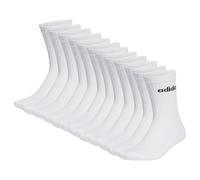 adidas Unisex Socken, 12er Pack - Linear Crew Cushioned, Logo, gepolstert, einfarbig Weiß 37-39