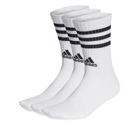 adidas Unisex Socken, 3er Pack - 3-Streifen Cushioned Crew, Logo, Streifen, gepolstert Weiß 46-48