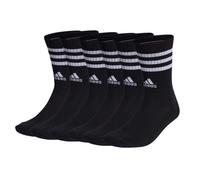 adidas Unisex Socken, 6er Pack - 3-Streifen Cushioned Crew, Logo, Streifen, gepolstert Schwarz 37-39