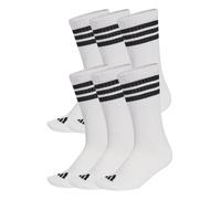 adidas Unisex Socken, 6er Pack - 3-Stripes Essentials Cushioned Crew, Logo, Streifen, gepolstert Weiß 37-39
