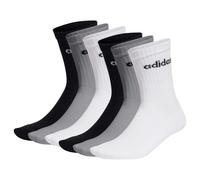 Kurzsocken ADIDAS ORIGINALS "Socken Linear Crew Cushioned 6er Pack", Herren, Gr. 37-39, bunt (schwarz, grau, weiß), Obermaterial: 75% Baumwolle CO. 22% Polyester PES. 2% Elasthan EL. 1% Nylon NY., Soc
