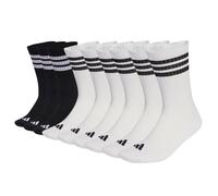 adidas Unisex Socken, 9er Pack - 3-Stripes Cushioned Sportswear Crew Socks, Logo, Streifen, gepolstert 2xWeiß/Schwarz 46-48