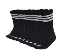 adidas Unisex Socken, 9er Pack - 3-Stripes Cushioned Sportswear Crew Socks, Logo, Streifen, gepolstert Schwarz 40-42
