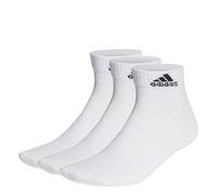 adidas Unisex Thin and Light Ankle Socks 3 Pairs, White / Black, 4.5-6
