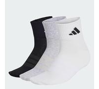 adidas Unisex Quarter Socken, 3er Pack - Thin & Light Sportswear Ankle Socks, Logo, einfarbig Schwarz/Grau/Weiß 40-42