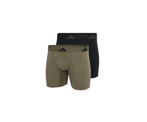 adidas Unterwäsche Boxershorts Ergonomic Brief schwarz/grün - 2 Stück, Größe S