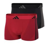 adidas Unterwäsche Boxershorts Trunk Active Micro Stretch Seamless - schwarz/rot - 2 Stück, Größe XL
