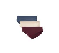 adidas Unterwäsche Slip Bikini (perfekte Passform) burgund/beige/blau Damen - 3 Stück, Größe XS