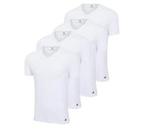 adidas Herren T-Shirts, 2er Pack - V-Neck Shirt Active Flex Cotton, einfarbig Weiß L