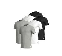 adidas Herren T-Shirt, 3er Pack - V-Neck Shirt, Active Core Cotton, einfarbig Weiß/Schwarz/Grau XL