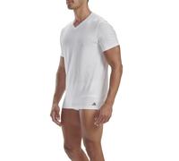 adidas Herren T-Shirt, 2er Pack - Active Flex Cotton, V-Ausschnitt, uni Weiß S