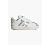 adidas Unisex Baby VL Court Shoes, FTWR White/Linen Green met./Sandy pink met., 22 EU