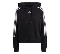 ADIDAS Damen Essentials Loose-Cut 3-Stripes Cropped Hoodie (GL1460) S BLACK