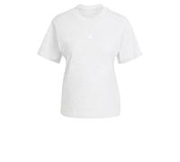 Adidas T-Shirt Damen Essentials Small Logo Baumwolle Hellgrau meliert/Weiß XL