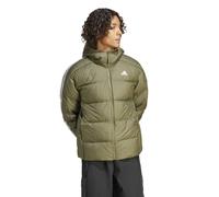 adidas Winter-Daunenjacke Essentials Midweight Hooded (PFC-frei, wasserabweisend) olivegrün Herren, Größe XL