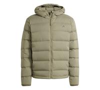 adidas Winter-Daunenjacke Helionic Stretch Hooded (wasserabweisend) olivegrün Herren, Größe XS