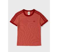 Adidas WMNS HEATHER 3-STRIPES CALI TEE women Shortsleeves red in Größe:L