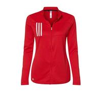 Adidas - Women's 3-Stripes Double Knit Full-Zip - A483 - 2XL - Team Collegiate Red/ Grey Two