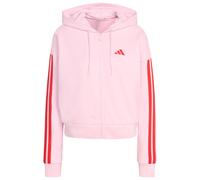 Kapuzensweatshirt ADIDAS SPORTSWEAR "W 3S FT FZ HD", Damen, Gr. M, clear pink, pure ruby, Obermaterial: 55% Baumwolle, 36% Polyester, 9% Viskose, normal, Rundhals, Sweatshirts (58108124-M) clear pink,