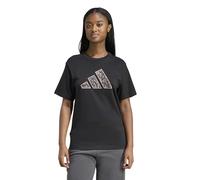 adidas Women's Animal Graphic T-Shirt, Black/camo, L