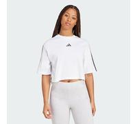 Adidas Women's Essentials 3-Stripes Cotton Loose T-Shirt, White/Black, M