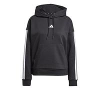 adidas Women's Essentials 3-Stripes Fleece Hoodie, Black/White, XL