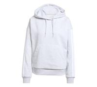 adidas Women's Essentials 3-Stripes Fleece Hoodie, Light Grey Heather/White, L