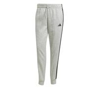 adidas Women's Essentials 3-Stripes Fleece Slim Pants, medium Grey Heather/Black, L