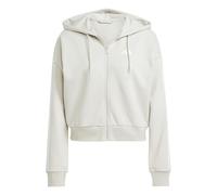 Adidas Women's Essentials 3-Stripes French Terry Full Zip Hoodie, Wonder Alumina/White, XXS