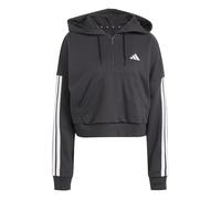 Kapuzensweatshirt ADIDAS SPORTSWEAR "W 3S FT QZ HD", Damen, Gr. XXL, schwarz-weiß (schwarz, weiß), Obermaterial: 55% Baumwolle, 36% Polyester, 9% Viskose, sportlich, Sweatshirts (72512757-XXL) schwarz