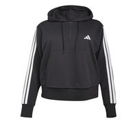 adidas Damen Hoodie Essentials 3‑Streifen French Terry Quarter‑Zip Große Größen 4X Schwarz/Weiß