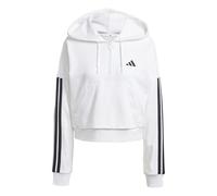 adidas Damen Essentials 3-Stripes French Terry Quarter-Zip Hoodie, White/Black, M