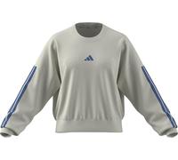 adidas Women's Essentials 3-Stripes French Terry Sweatshirt, Off White/ray Blue, S