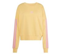 adidas Women's Essentials 3-Stripes French Terry Sweatshirt, Semi Ice Tangerine/st Tropic Bloom, XL