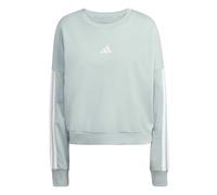 adidas Women's Essentials 3-Stripes French Terry Sweatshirt, Wonder Sage/White, XXL