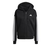 adidas Women's Essentials 3-Stripes Full-Zip Fleece Hoodie, Black, XS