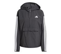 adidas Women's Essentials 3-Stripes Lifestyle Woven Windbreaker, Black/White, M