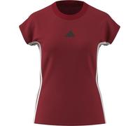 adidas Women's Essentials 3-Stripes Single Jersey Tee, Better Scarlet/White, S