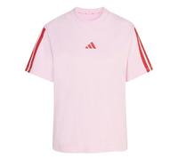 adidas Women's Essentials 3-Stripes Sleeve Cotton T-Shirt, Clear pink/Pure Ruby, M