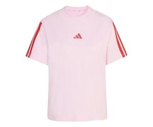 adidas Women's Essentials 3-Stripes Sleeve Cotton T-Shirt, Clear pink/Pure Ruby, M